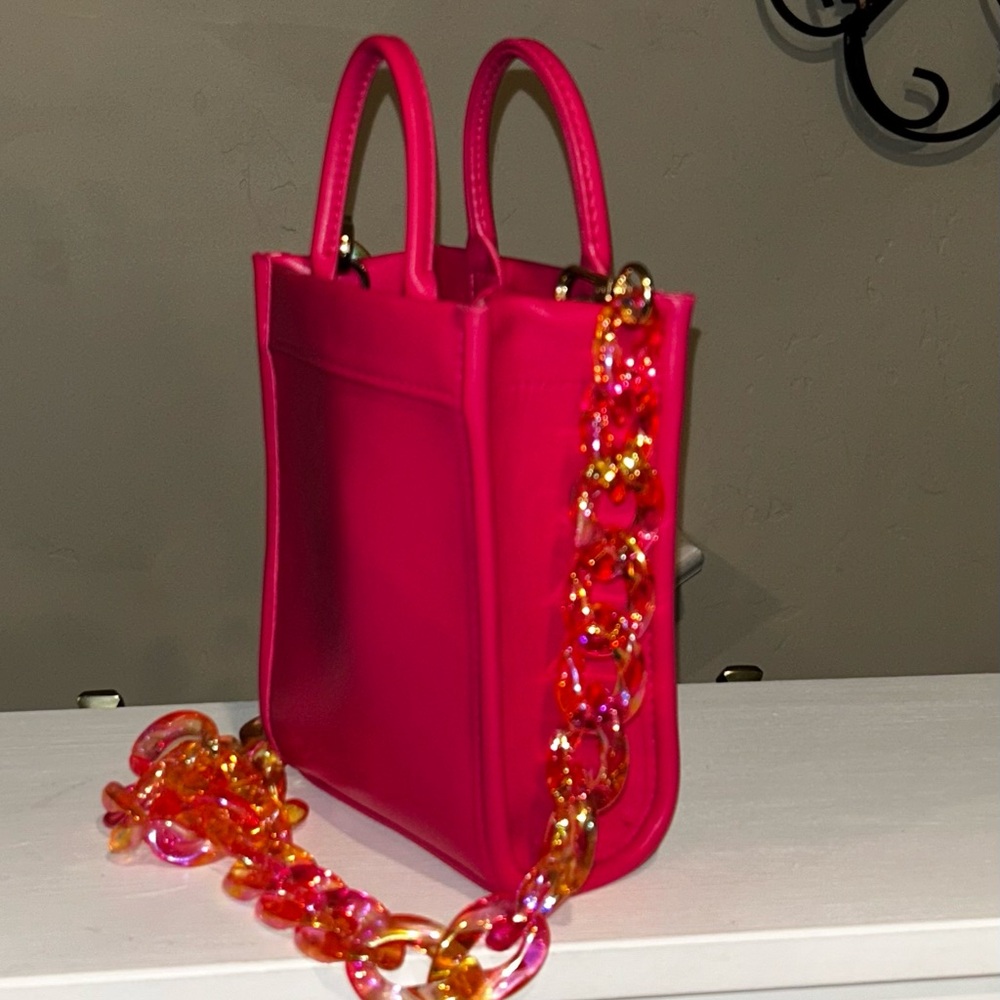 Adorable Pink Mini Bag with Pink & Gold Chain